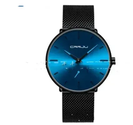 Simple ultra-thin watch round mesh belt watch