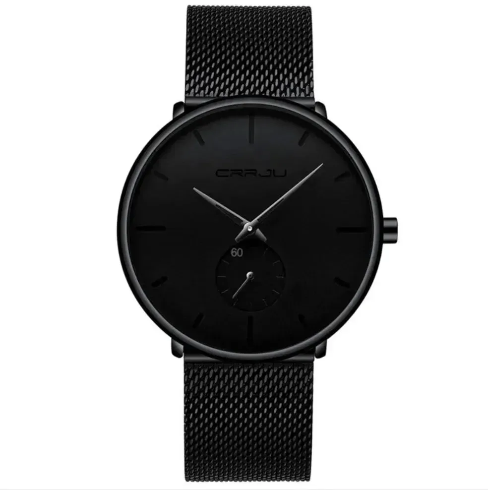 Simple ultra-thin watch round mesh belt watch