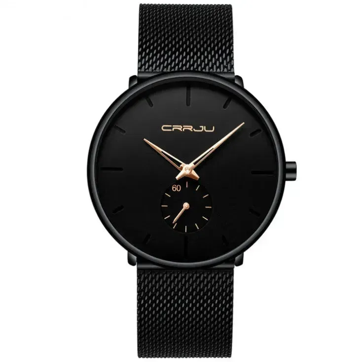 Simple ultra-thin watch round mesh belt watch