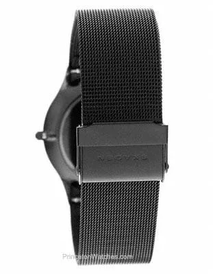 Skagen Mens Black Titanium Case and Adjustable Mesh Bracelet - Blue Dial - 37mm