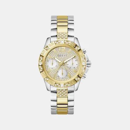 Sport Women Quartz White Dial Chronograph Stainless Steel Watch GW0771L3