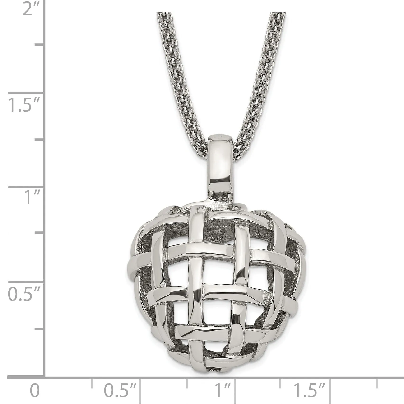 Stainless Steel Weave Style Pendant Necklace