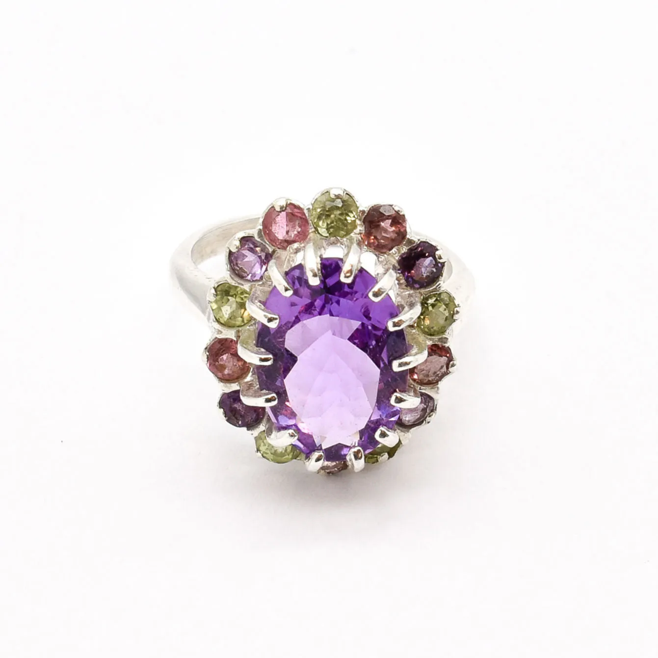 Statement Amethyst Ring - Natural Amethyst Ring - Large Multistone Ring