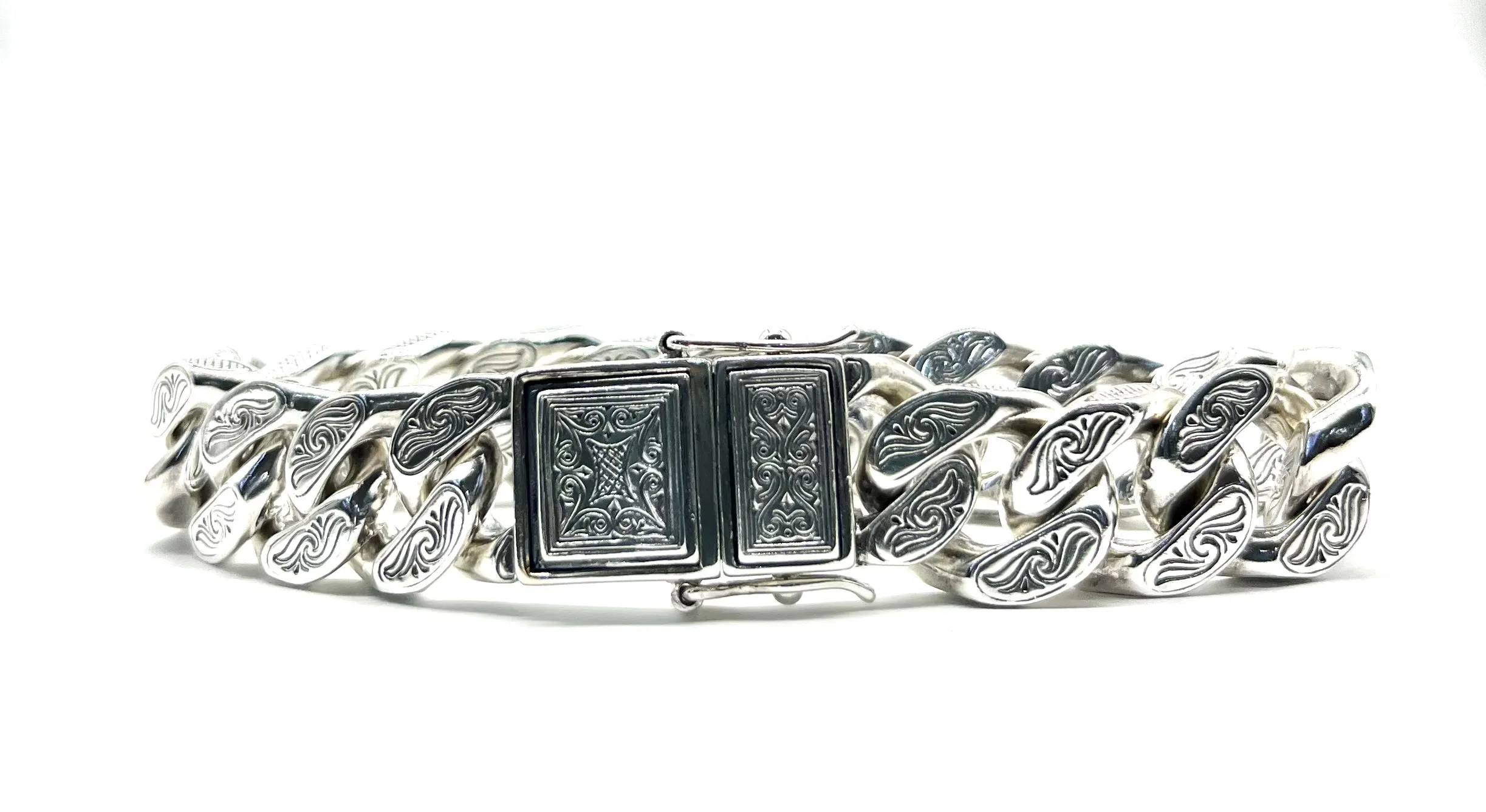 Sterling Silver Konstantino Etched 15mm Bracelet