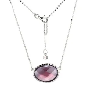 Sterling Silver Pink CZ Necklace