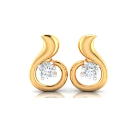 Stunning 14k Gold & American Diamond Earrings