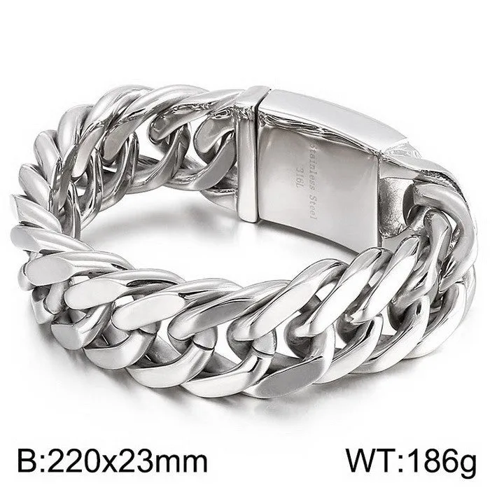 Stylish Electroplated Gold Titanium Steel Men's Bracelet for Modern Elegance