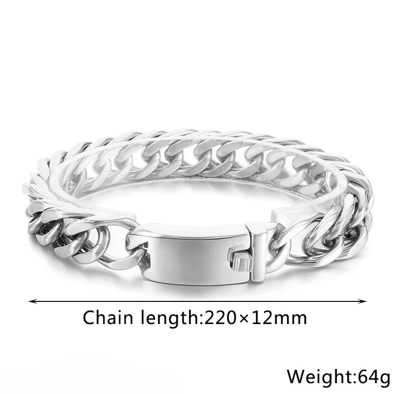 Stylish Electroplated Gold Titanium Steel Men's Bracelet for Modern Elegance