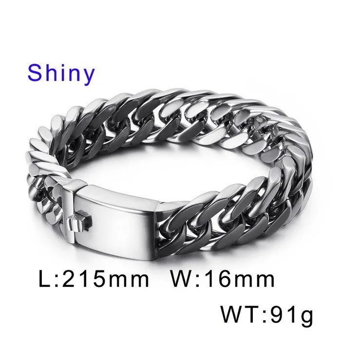 Stylish Electroplated Gold Titanium Steel Men's Bracelet for Modern Elegance