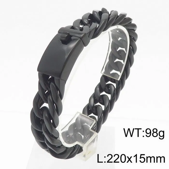 Stylish Electroplated Gold Titanium Steel Men's Bracelet for Modern Elegance