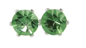 Swarovski Crystal Stud Earrings : Peridot in Sterling