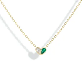 Sweetheart Necklace Diamond & Emerald