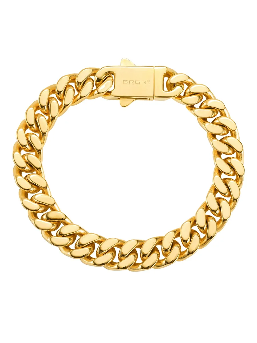 TEEK - Mens 18K Gold Cuban Link Chain Bracelet