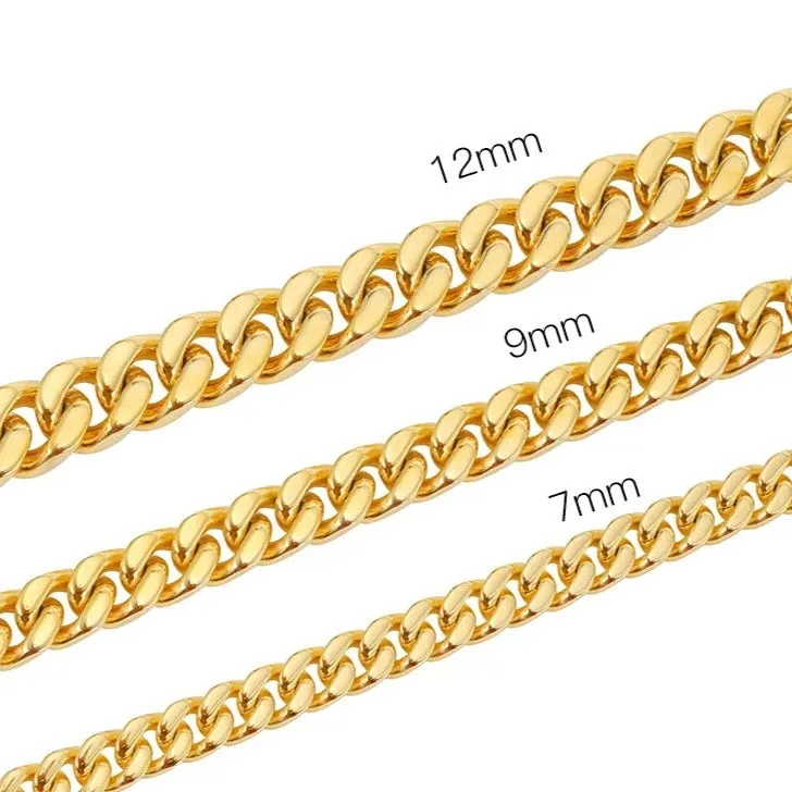 TEEK - Mens 18K Gold Cuban Link Chain Bracelet