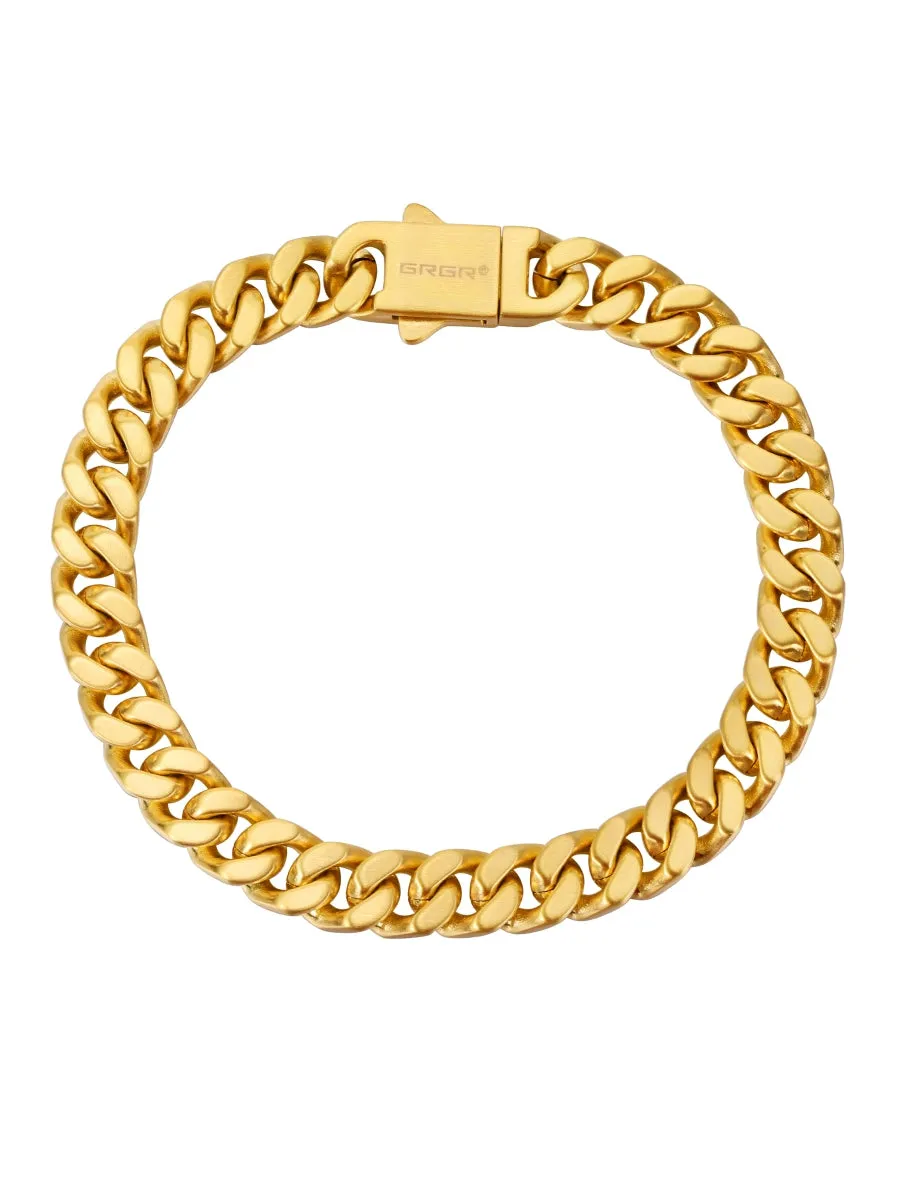 TEEK - Mens 18K Gold Cuban Link Chain Bracelet