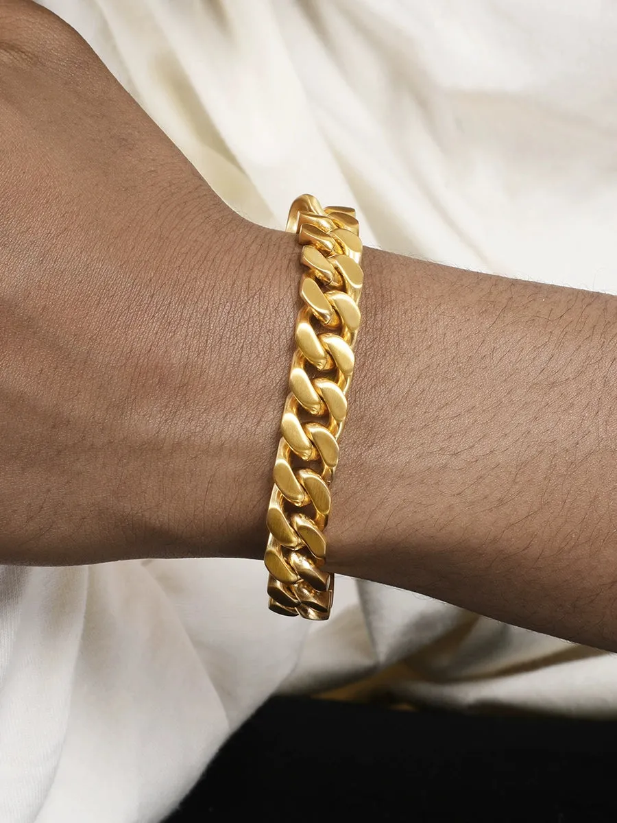 TEEK - Mens 18K Gold Cuban Link Chain Bracelet