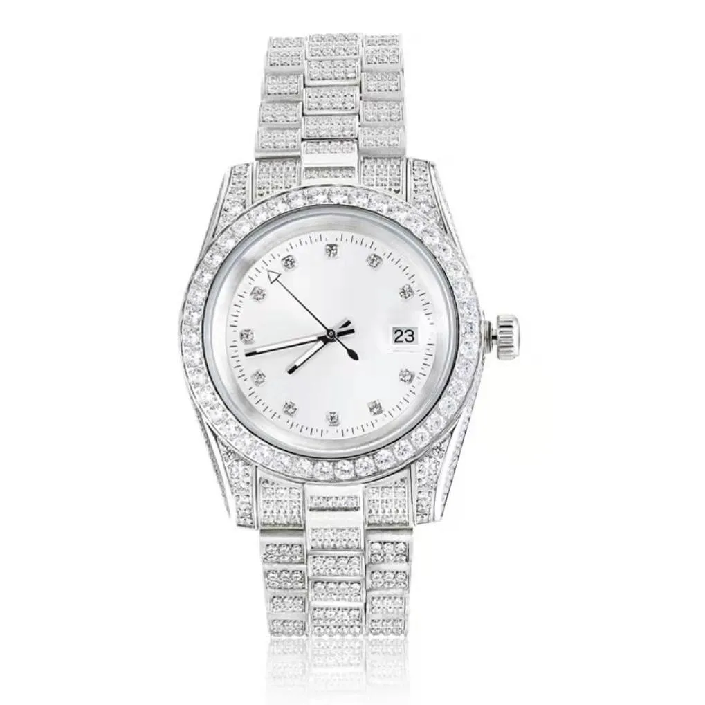 THE ICE CUBE® - Iced Out Diamond Presidential Watch in White Gold (White Dial)