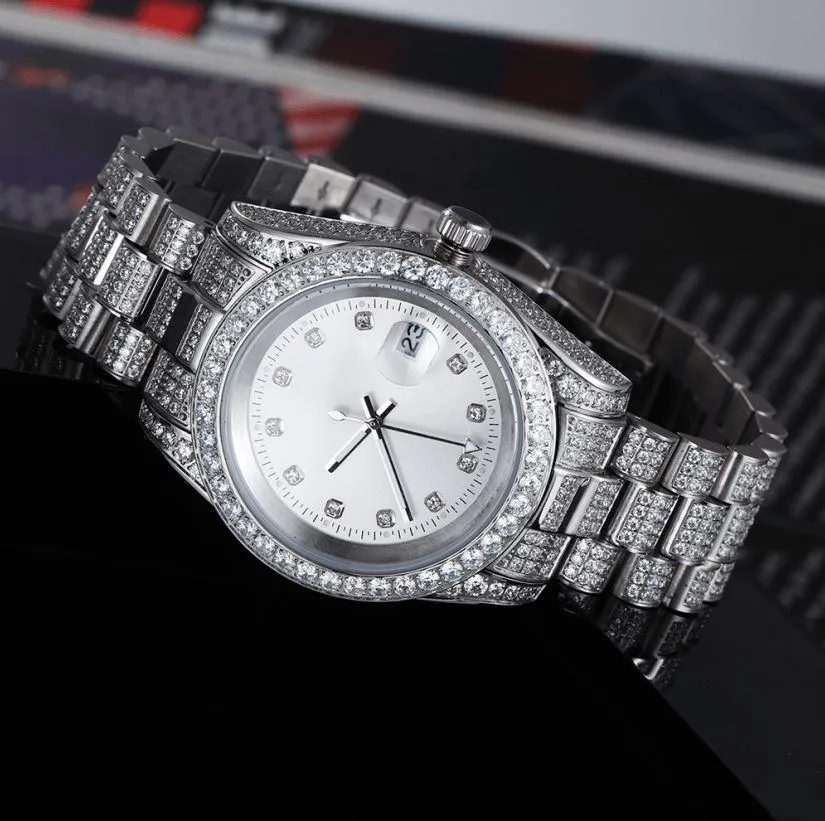 THE ICE CUBE® - Iced Out Diamond Presidential Watch in White Gold (White Dial)