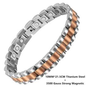 Titanium Steel Magnetic Therapy Bracelet for men and women Link Bracelets