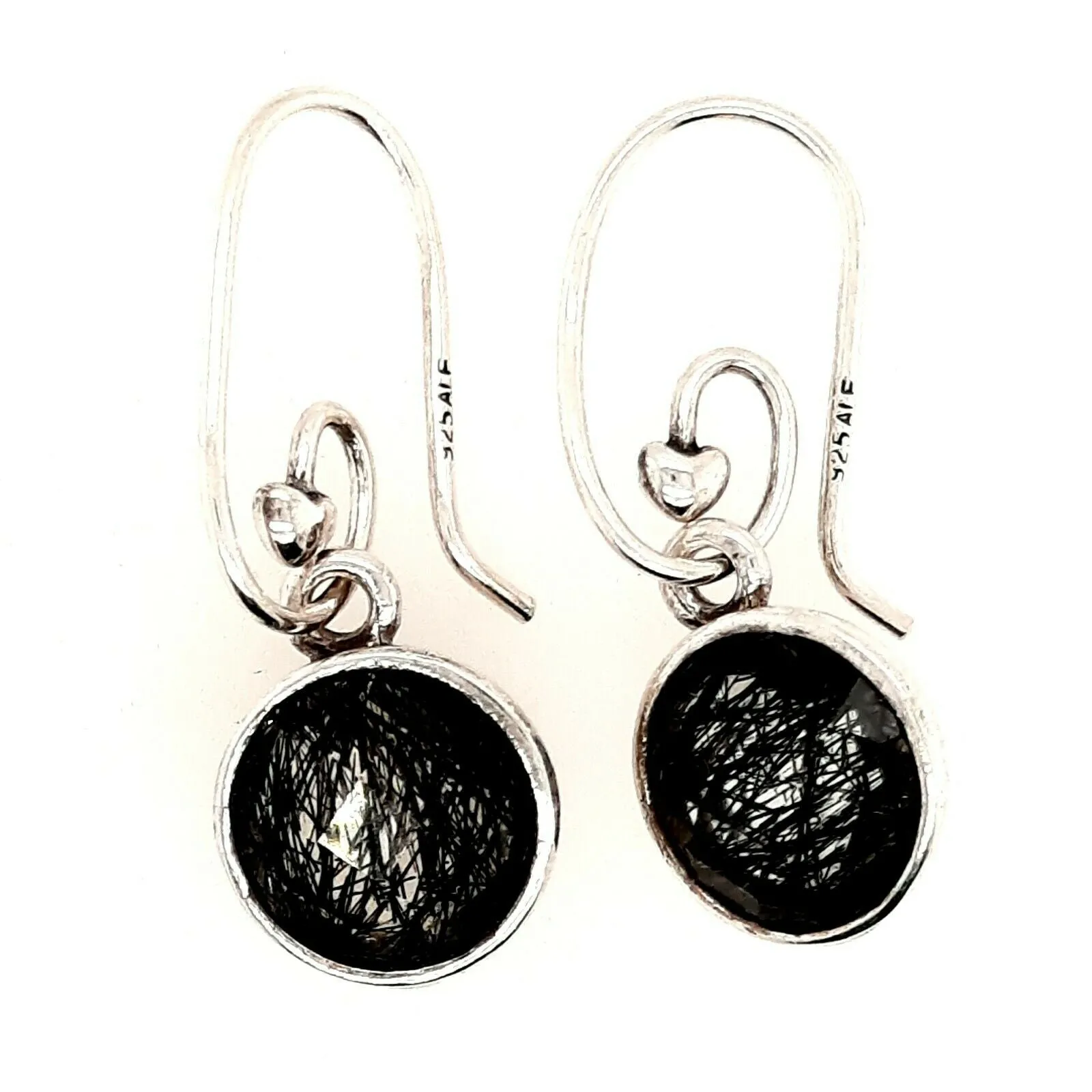 Tourmalinated Quartz & 925 Sterling Silver Drop Earrings Pandora Discontinued