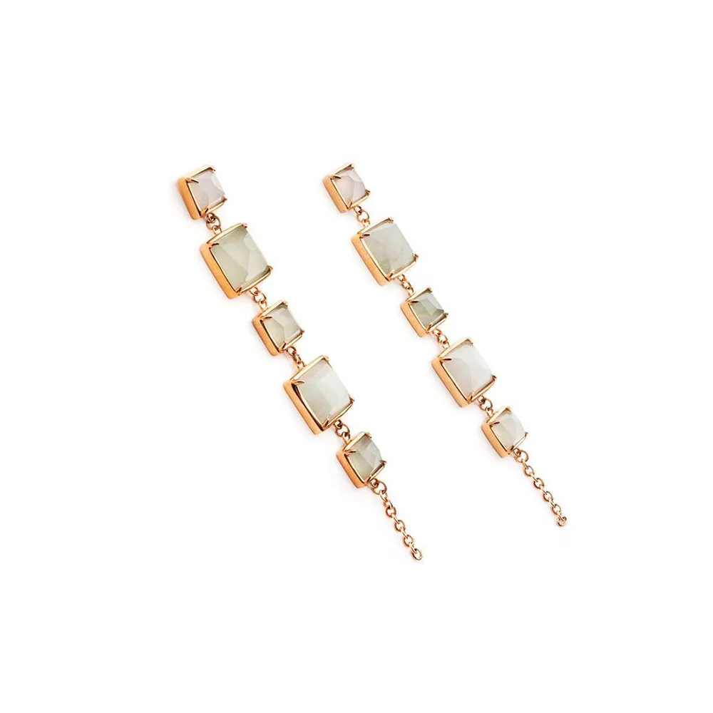 TRACEY CHEN | Earring | Long Square Jadeite Earrings