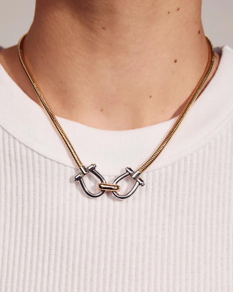 Two-Tone Horsebit Necklace