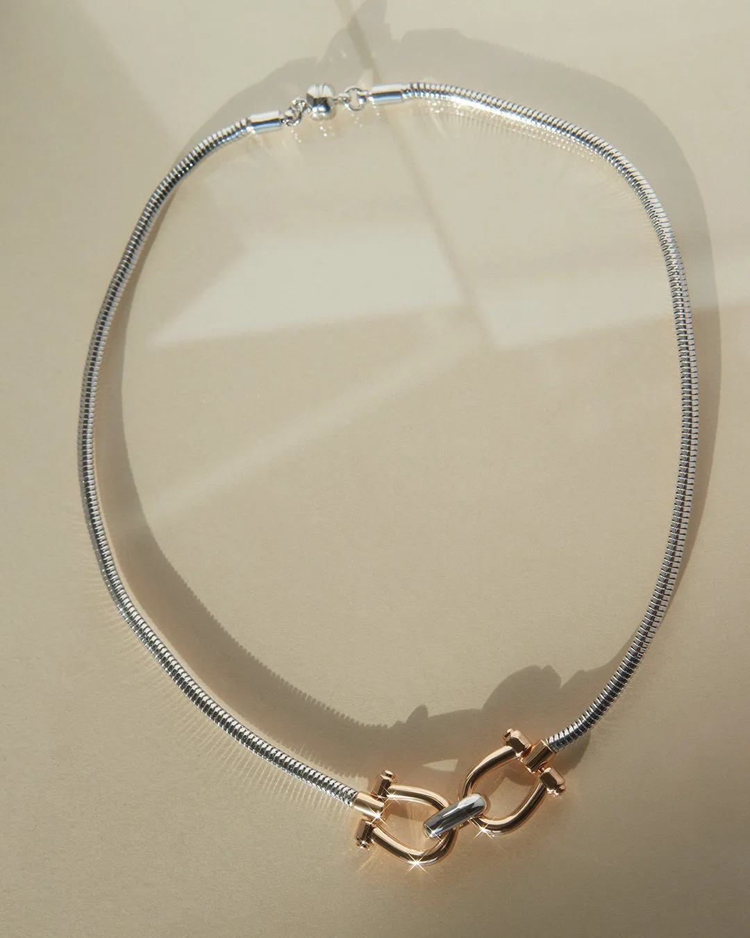 Two-Tone Horsebit Necklace