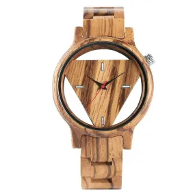 Unique Geometric Triangle Wood Watch