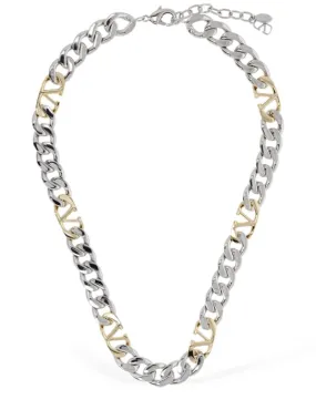 Valentino Garavani   V logo chain collar necklace 