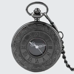 Vintage Roman Black Pocket Watch