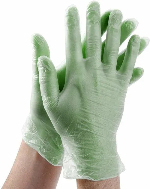 Vinyl Glovs. Pack of 1200 Green Disposable Gloves. Medium Non-Sterile