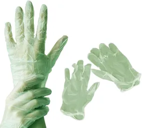 Vinyl Glovs. Pack of 1200 Green Disposable Gloves. Medium Non-Sterile