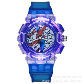 Watch Cartoon Marvel Watch Student Watch LED Luminous with Light