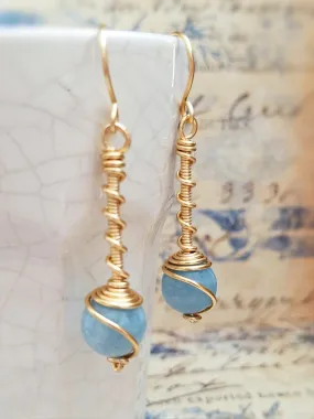 Wire Wrapped Gemstone Earrings