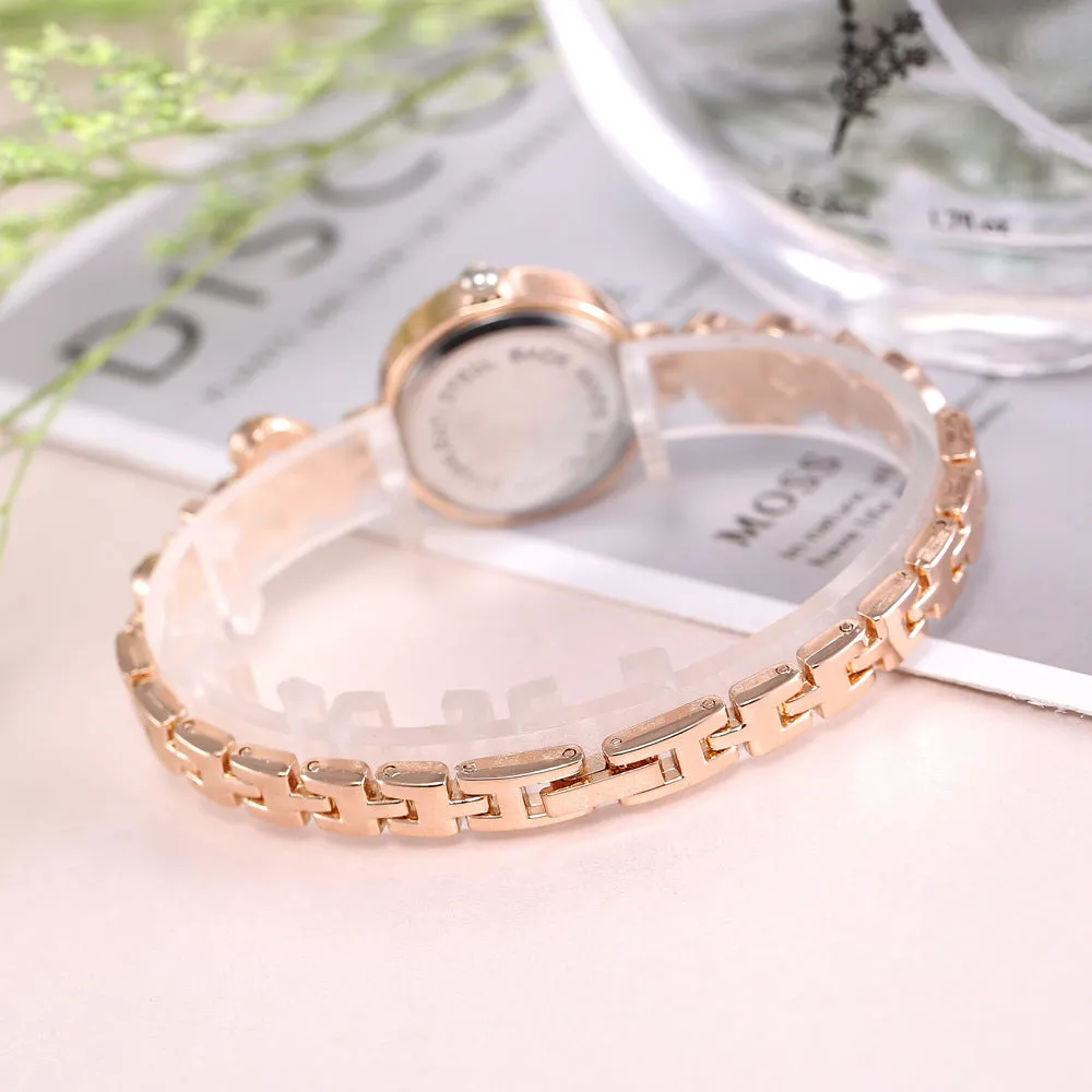 Women's Creative Love Full Diamond Quartz Set Watch Women's Quartz Watch Pieces