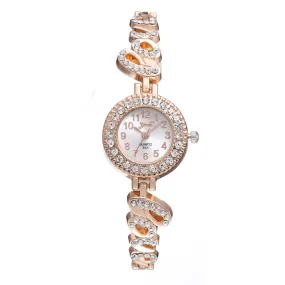 Women's Creative Love Full Diamond Quartz Set Watch Women's Quartz Watch Pieces