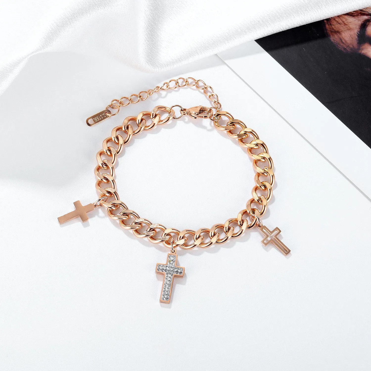 Women's Fashion Blinking Cross Bracelet