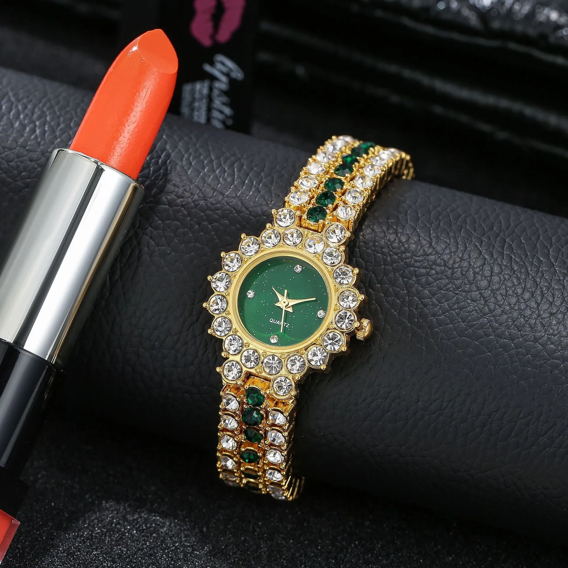 Women's Full Diamond Quartz Watch Fashion Women's Watches Student Trendy Starry Steel Belt Watch One Piece