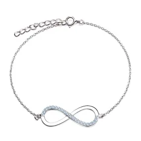 Women's Silver Color Bracelet With AAA Brilliant Austrian CZ Infinity Design