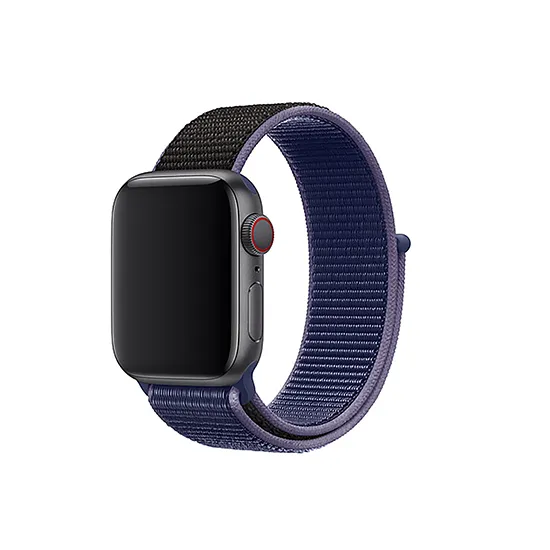 Woven Nylon Strap For Apple Watch-Reflective Black (42/44/45/49mm)