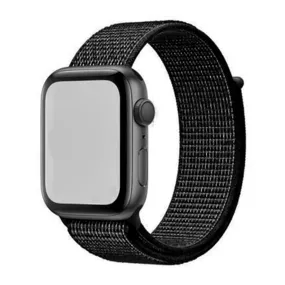 Woven Nylon Strap For Apple Watch-Reflective Black (42/44/45/49mm)