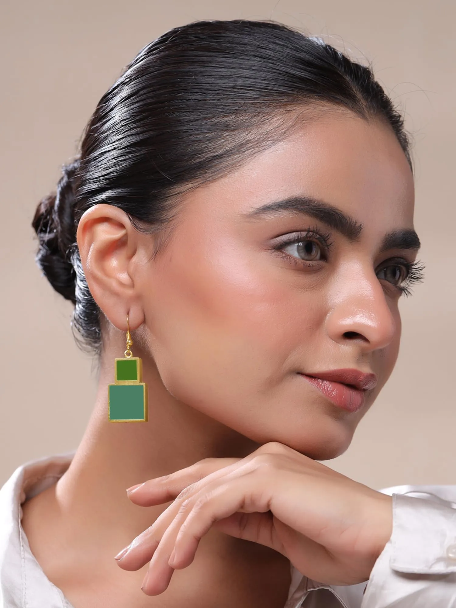 Yellow Chimes Drop Earrings For Women | Fashion Golden Women Earrings | Gold Plated Green Stone Drop Earrings For Girls | Birthday Gift for Girls Anniversary Gift for Women